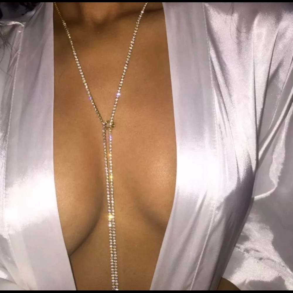 NEW Long, lariat, wrap style minimalist bling Xmas